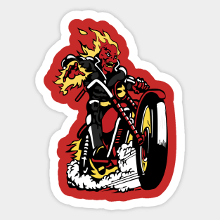 Red Skull Rider Sticker